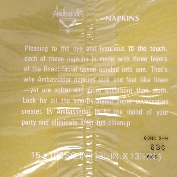 Vintage 70's Ambassador Table Cloth & Napkins NWT - Picture 2 of 4